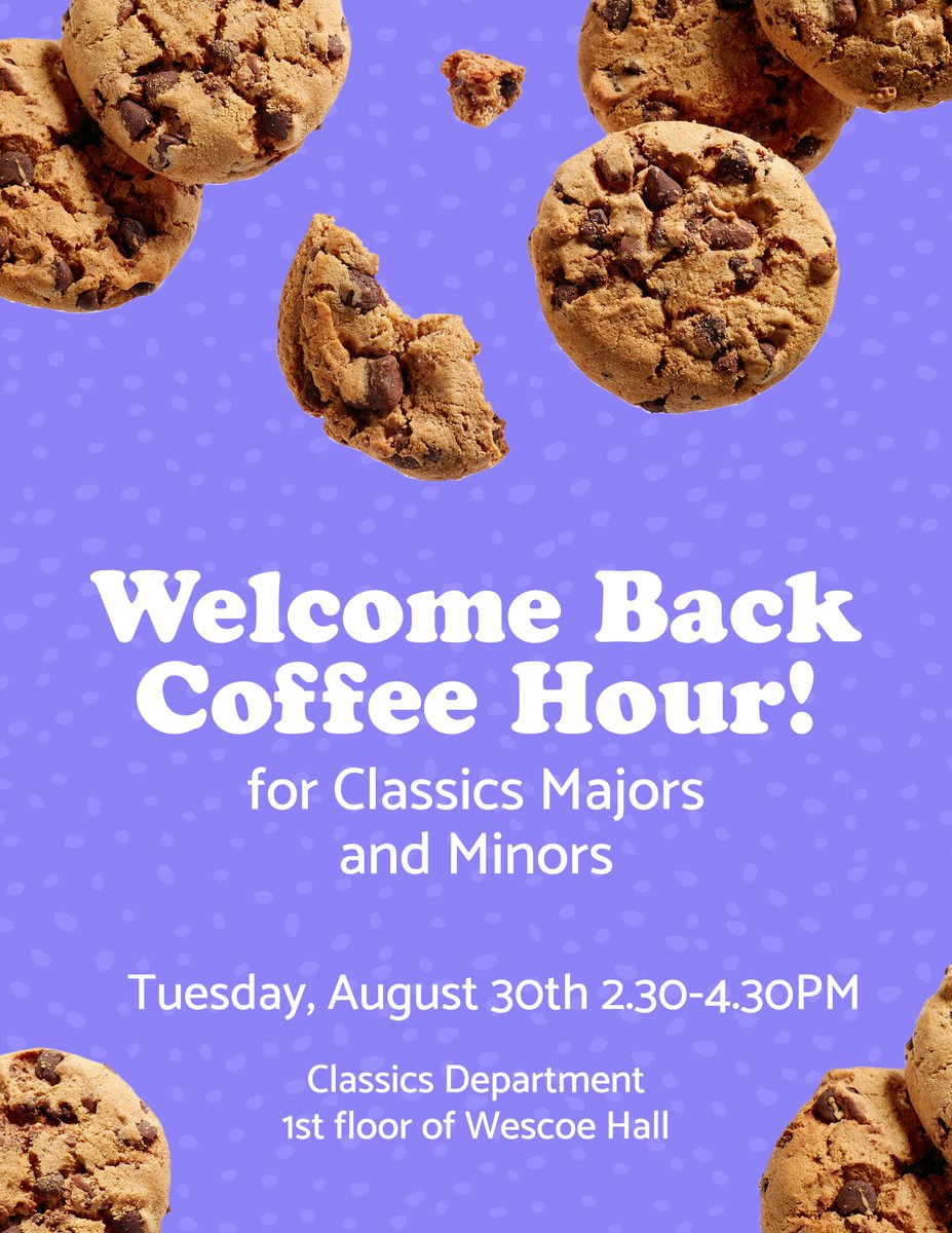 Happy first week of classes, Jayhawks! If you're a Classics major or minor, please join us for Welcome Back Coffee Hour next Tuesday at 2.30pm!