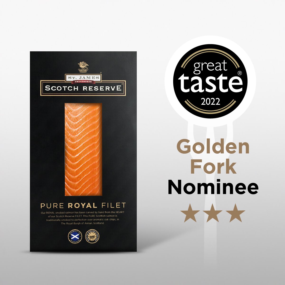 STJAMESSMOKE's tweet photo. Want to taste some of the best food and drink from @guildoffinefood #GreatTaste 2022, including our delicious 3-star award winning PURE ROYAL FILET? Tickets are on sale for the #GoldenForks tasting event on Monday 5 September at the magnificent Southwark Cathedral, London. https://t.co/4J141y38ZL