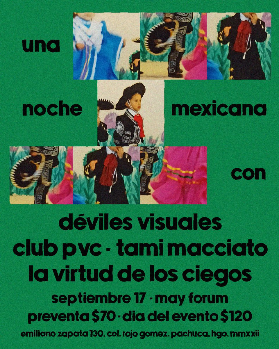 devilesvisuales's tweet photo. Que 🍄 traemos un nuevo set y queremos tocarlo en casa y armar la mera kermés junto a nuevos y conocidos panas Club PVC, Tami Macciato y La Virtud de los Ciegos 🫂❣️

Ahí les esperamos, como no, pa' comer chalupas y pozole en vaso. viva meeeeg 🇲🇽🫔 https://t.co/IK463GZ02P