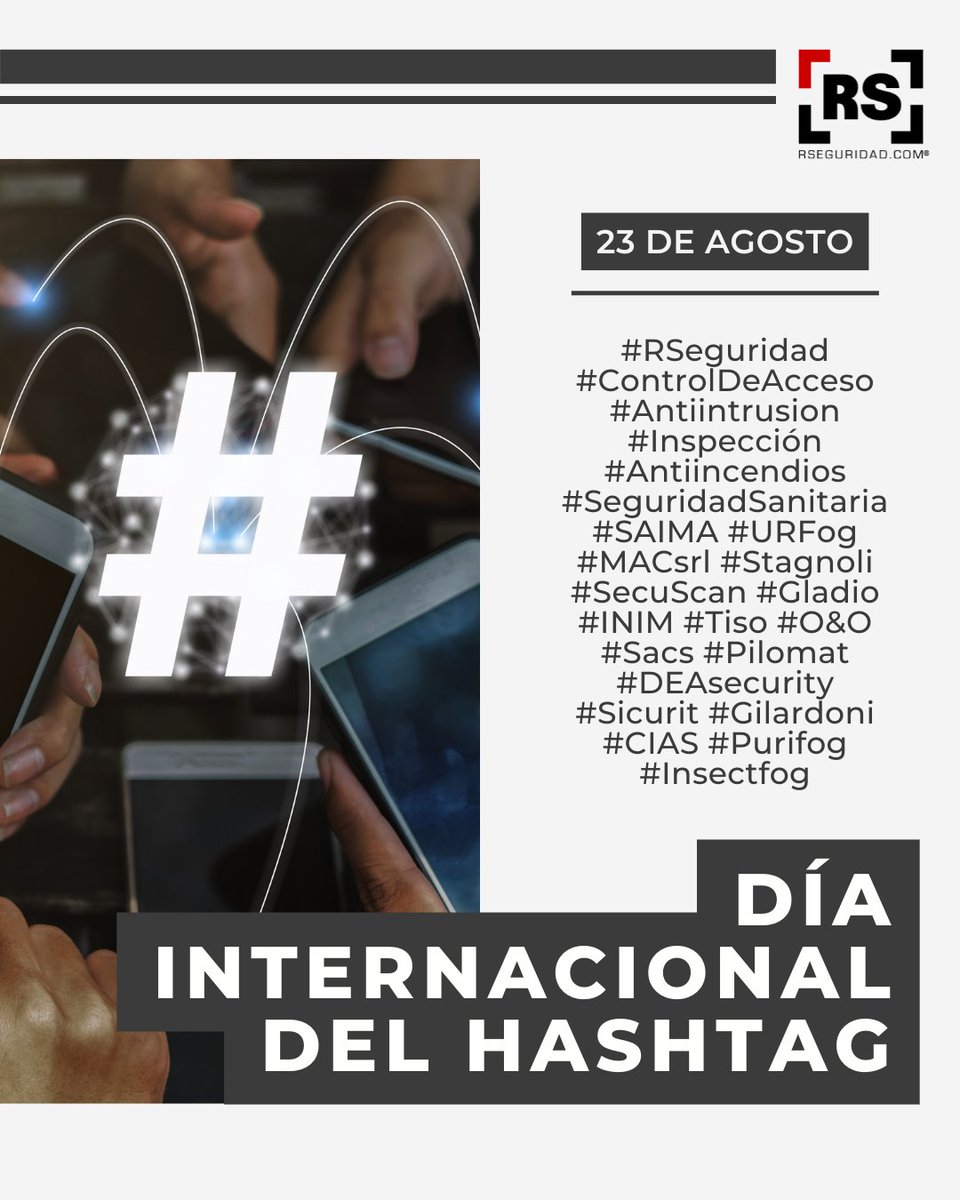 Porque somos expertos en #SeguridadFísica, #SeguridadElectrónica y #SeguridadPatrimonial, te compartimos los 15 Hashtags más usados de la industria:

1. #Seguridad
2. #SeguridadCiudadana
3. #SeguridadIndustrial
4. #SeguridadInformatica
5. #SeguridadVial

#DíaDelHashtag #México