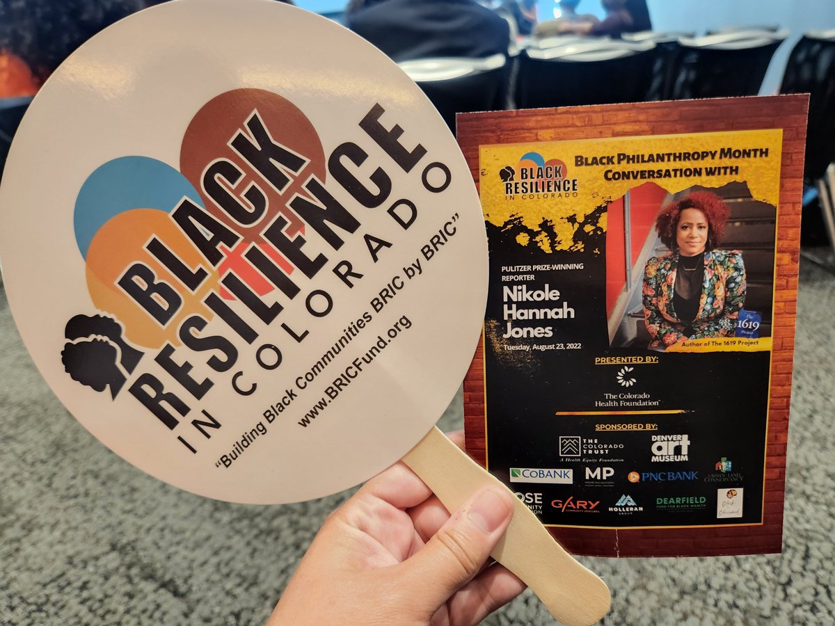 RIGreen7's tweet photo. Excited to be at the @BricFund #BlackPhilanthropyMonth conversation with #nikolehannahjones #1619Project @COHealthFDN https://t.co/R5wwuMeh0q