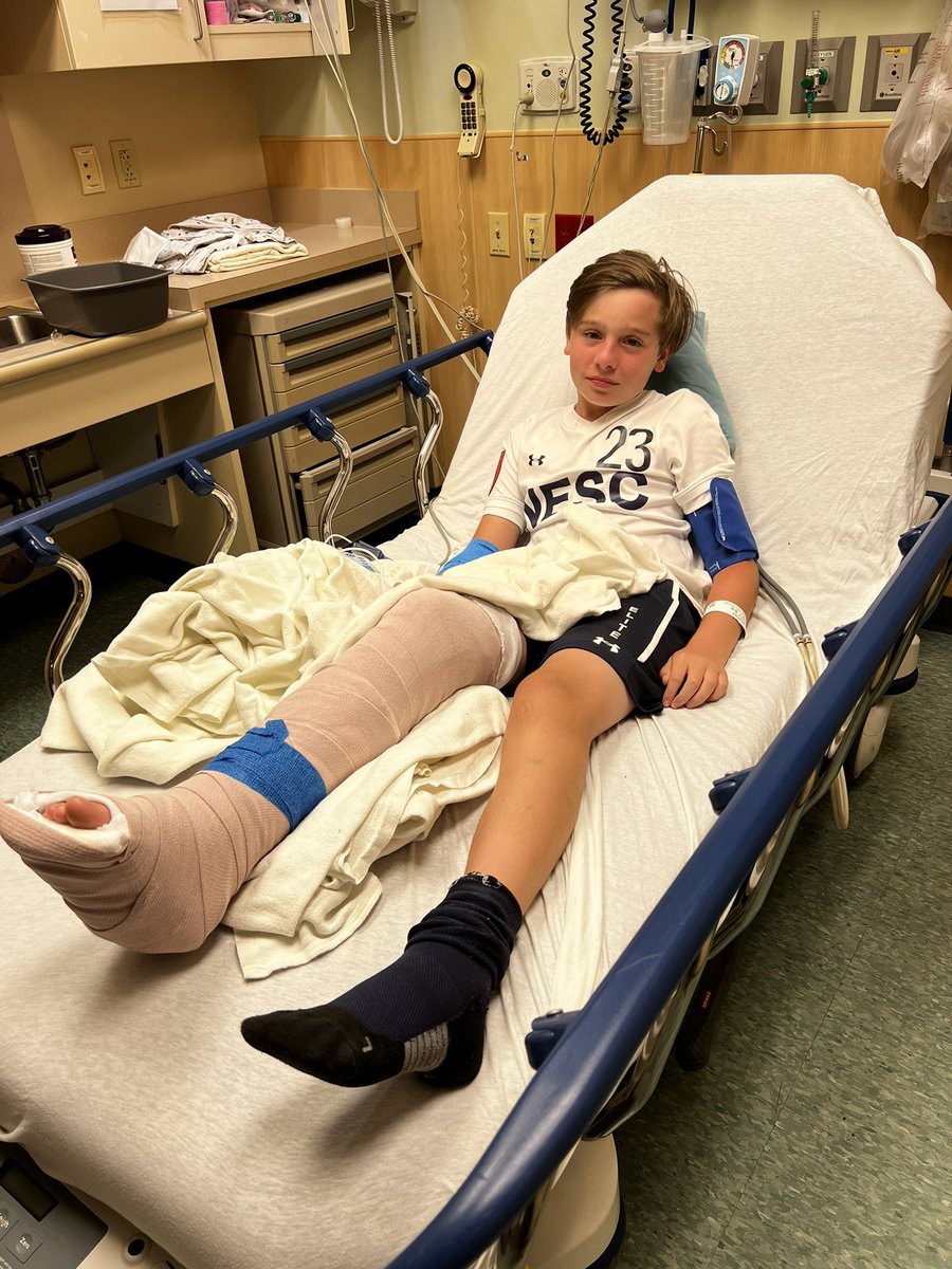 BuchwaldHelene's tweet photo. Thank you #adidas for making kick ass shin guards!  Had it not been for them, my son would be needing surgery to reset his tibia, which was broken in 3 places on Saturday during a soccer tournament. Highly recommend #adidas shin guards! https://t.co/RwiufwPes1