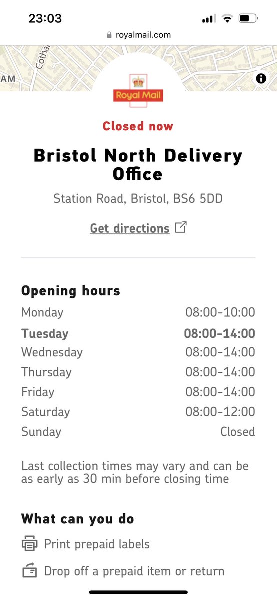 siredtochoni's tweet photo. @RoyalMailHelp Delivery office https://t.co/ugElWrLvPC