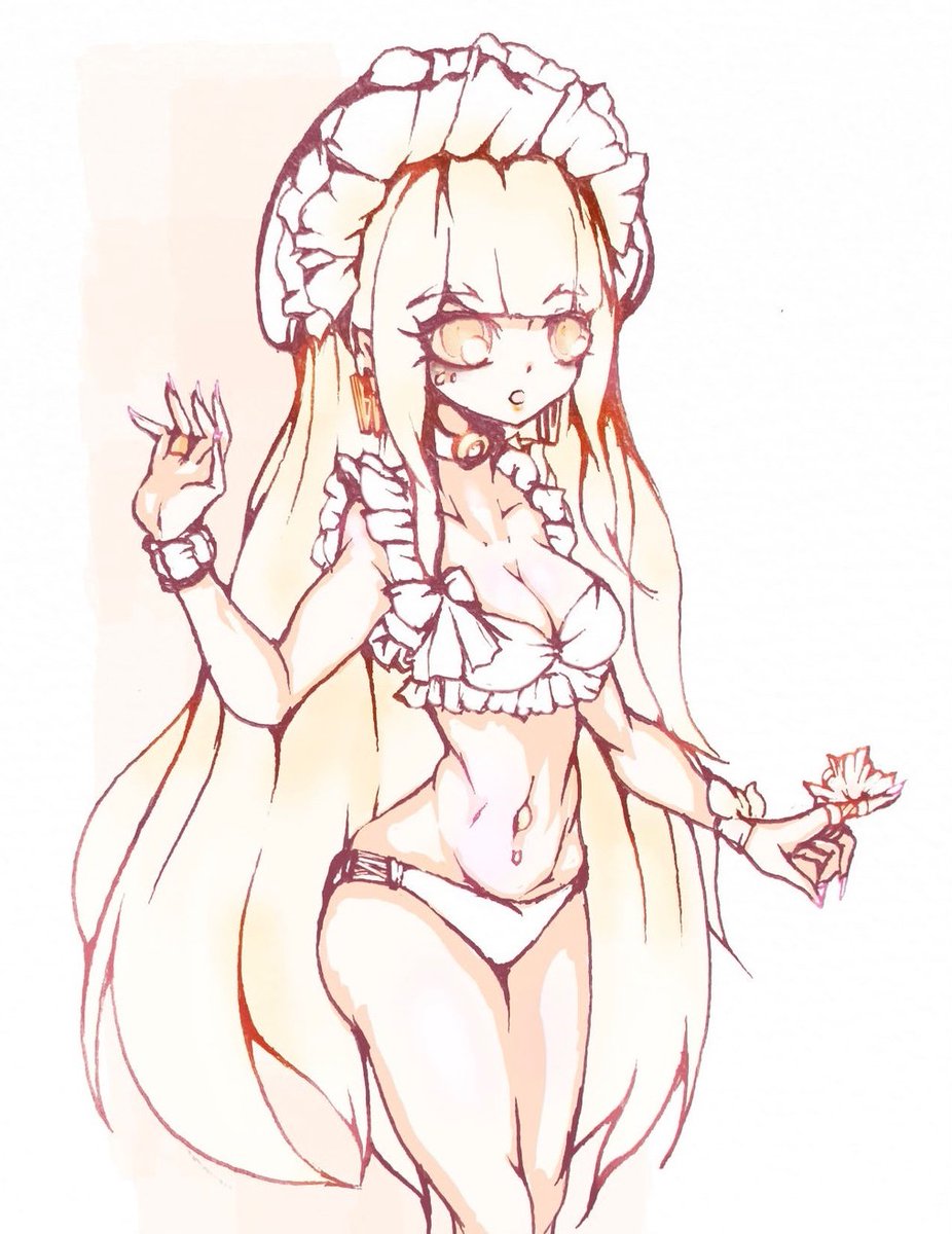 白フリル水着のこ
#創作
#水着 
#水着女子 