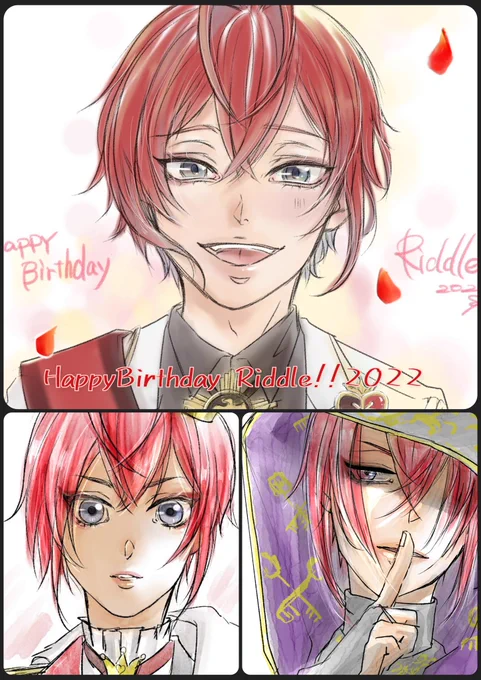 #リドル・ローズハート誕生祭2022

やっぱりお祝いはしたいので、去年のお誕生日絵と何枚か描いてたのをまとめてみました!
リドルくんお誕生日おめでとう💕 