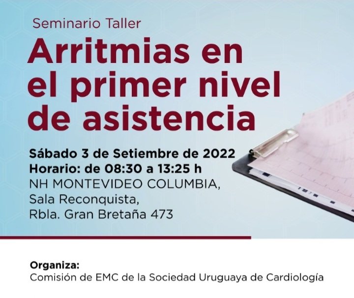Retomando las actividades de Educación Médica Continua <a href="/SUC_cardiologia/">Sociedad Uruguaya de Cardiología</a> convoca al seminario / taller 👇
A discutir y sacarse las dudas con Electricistas nacionales.
T:    24872565
E-M: suc@adinet.com.uy