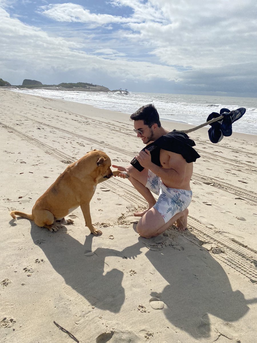 Cachorro na praia =
Olha só que delícia de “Serumaninho”