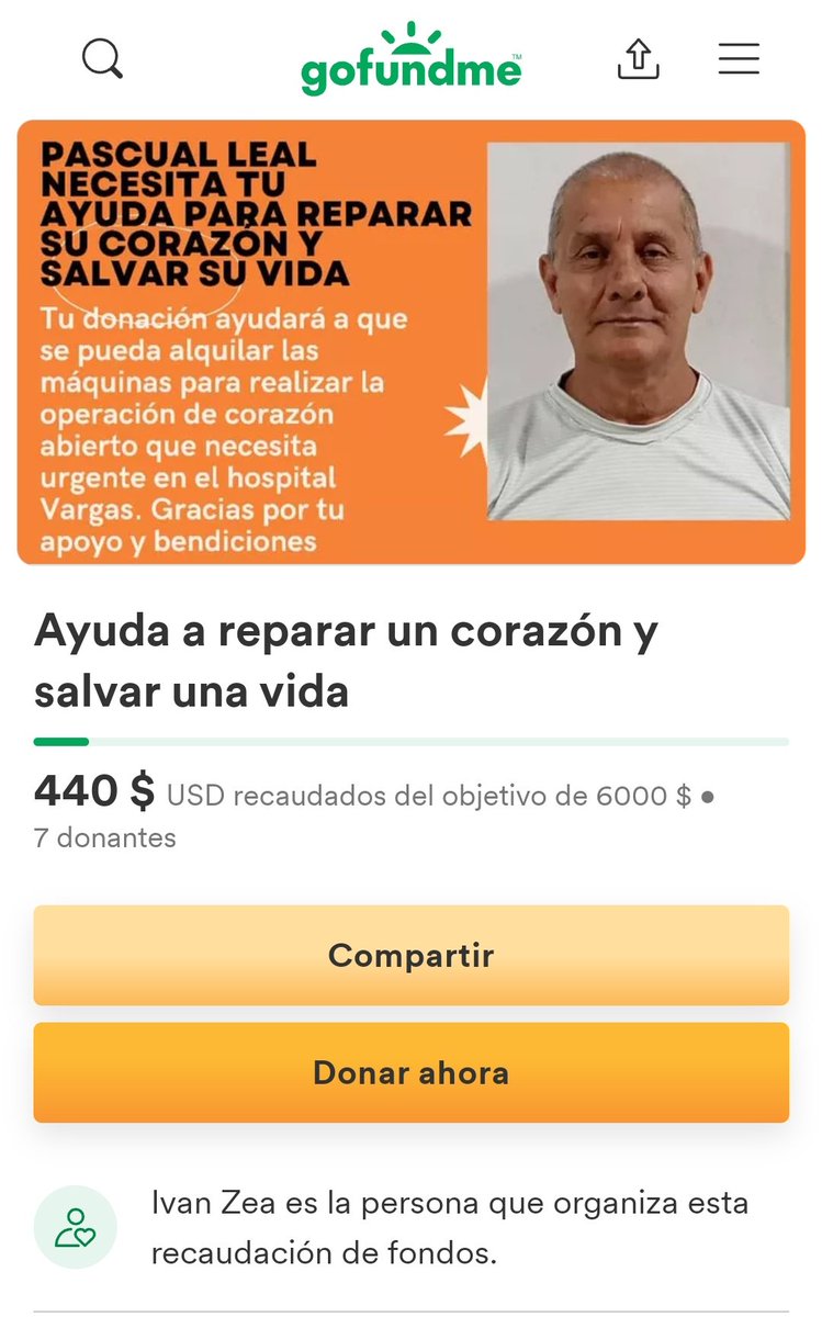 #ServicioPúblico
Solicitamos su ayuda para Pascual Leal C.I. 4.260.960 de 67 años de edad. Requiere una Operación de Corazón Abierto con urgencia... Será en el Hospital José María Vargas de Caracas y a pesar que varios requerimientos los cubre el Hospital y... 
#Hilo