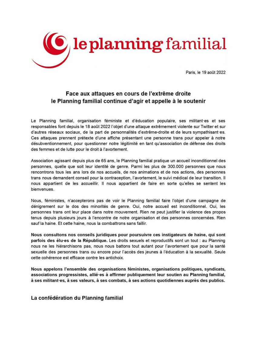 ps_var's tweet image. Nous dénonçons la campagne de cyberharcèlement que subit le planning familial. Rien ne justifie une telle violence. Ces actes sont publiquement soutenus par l&apos;extrême droite et ses représentants.
Nous soutenons le planning familial dans ses actes et expressions. #PlanningFamilial