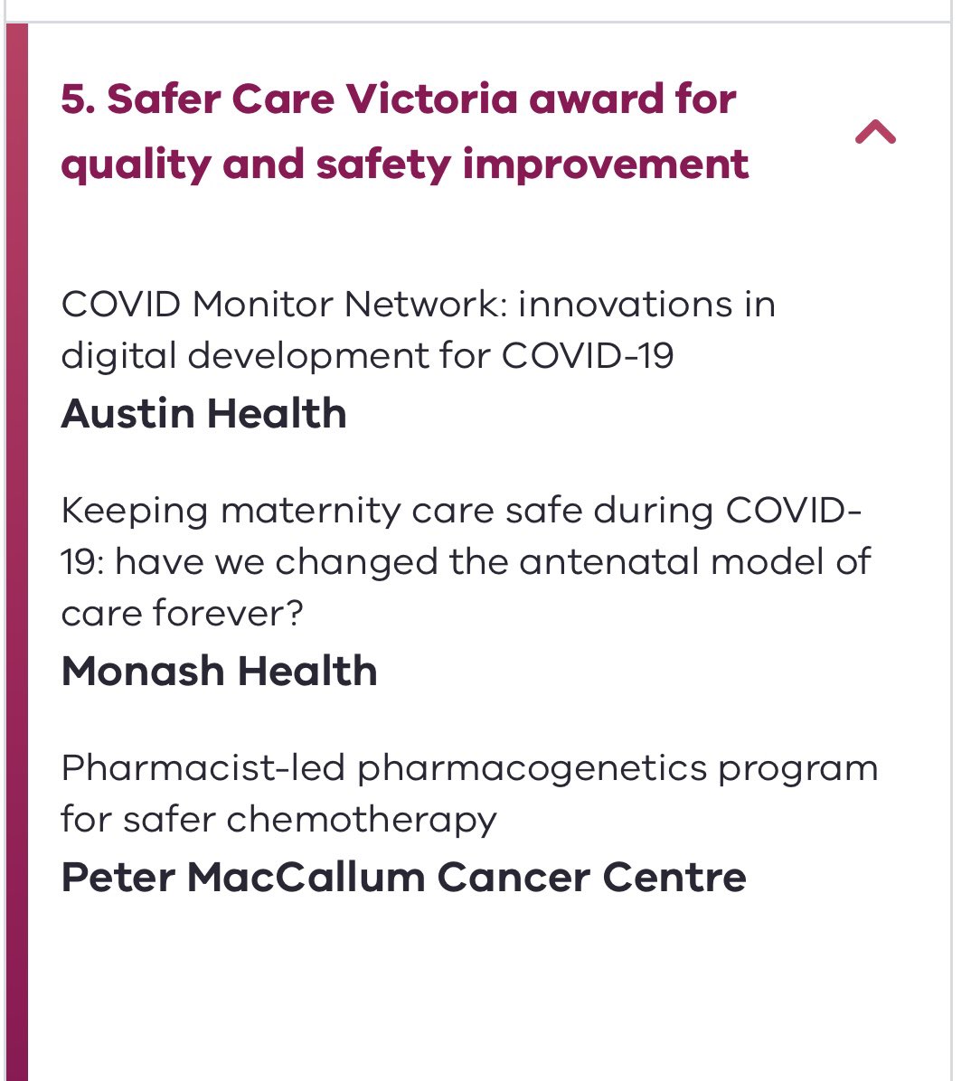 Wow! Finalists in 3 categories in this years VicHealth awards. So proud of the amazing team we have at Monash Womens @MonashHealth @Dr_Ryan_OB @DaviesTuck @euan_wallace