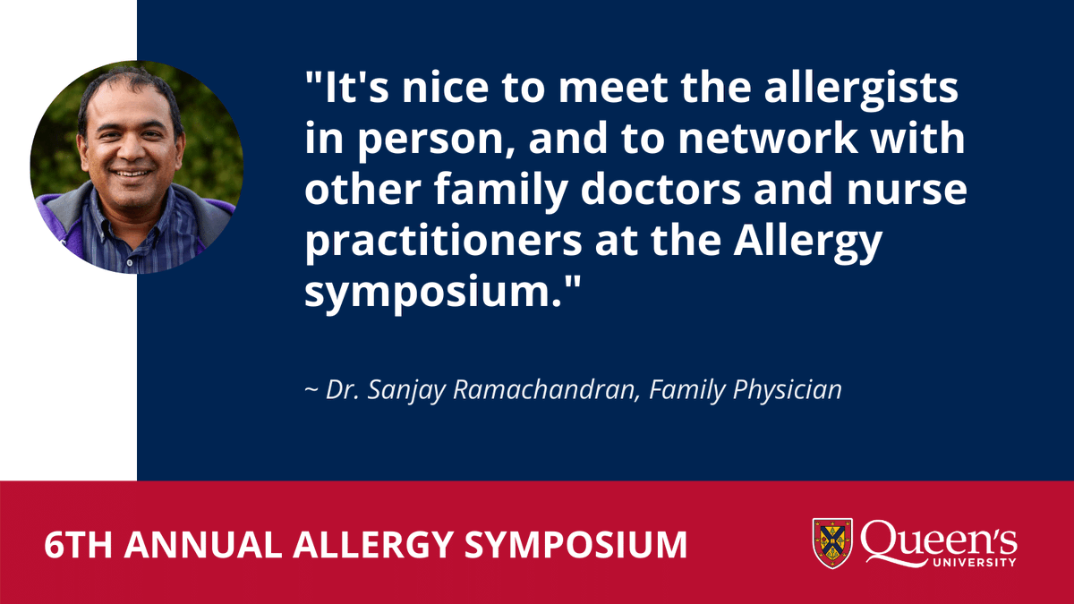 CPD_FHS_QueensU's tweet photo. At the Sept 21 Allergy Symposium, healthcare providers will meet the allergists in person, network with peers, & learn when to refer patients with allergy symptoms.
Join @sanjayram72 & the @QueensuDOM Allergy Team for #ASK2022 https://t.co/ha5vkNjF96
@DrAnneEllis https://t.co/Jt1ivFsDhu