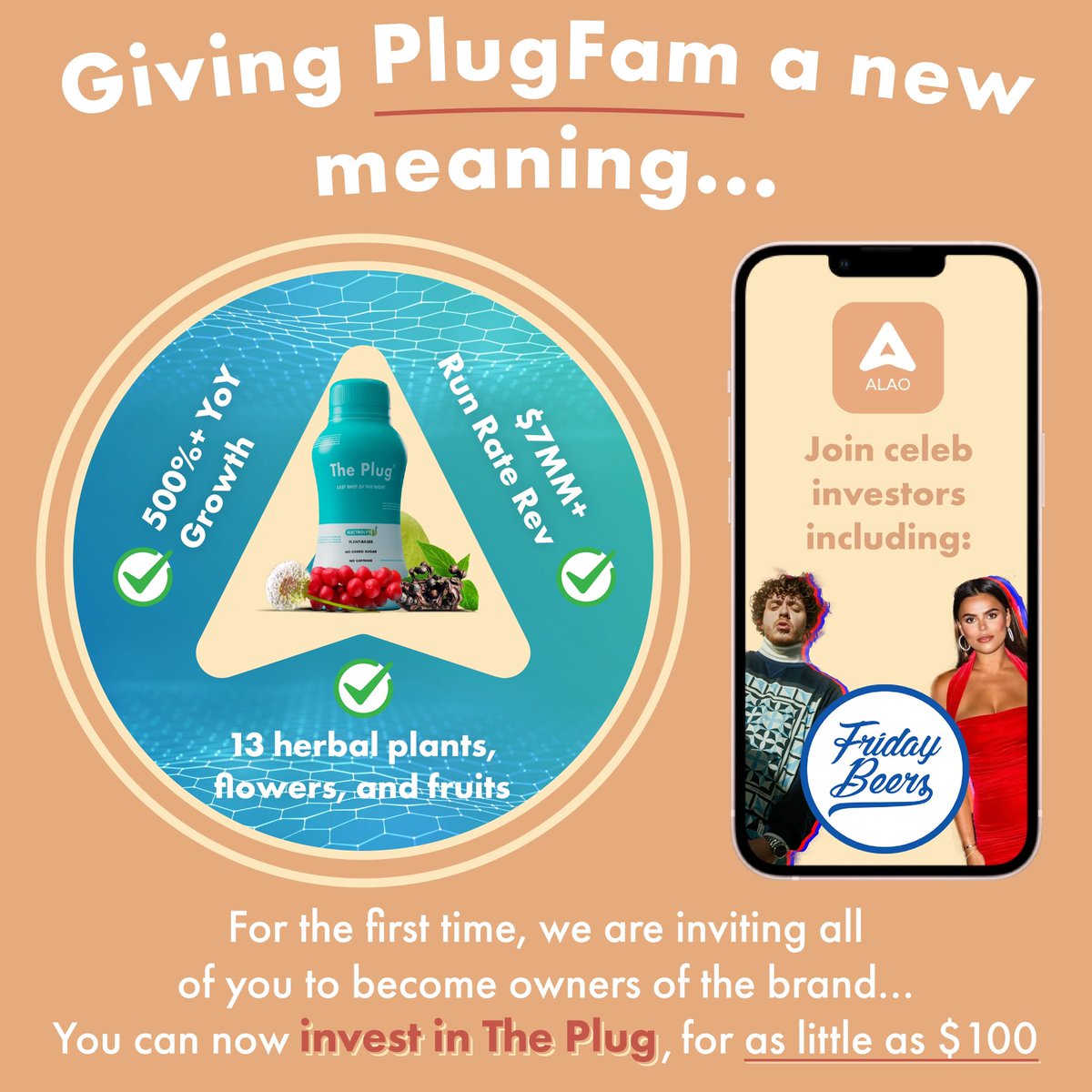 Do you believe in what we stand for? Interested in becoming owners of The Plug? For a limited time YOU can invest in The Plug for as little as $100! Download the app, ALAO and join us PLUGFAM! 🤩 apps.apple.com/us/app/alao/id…