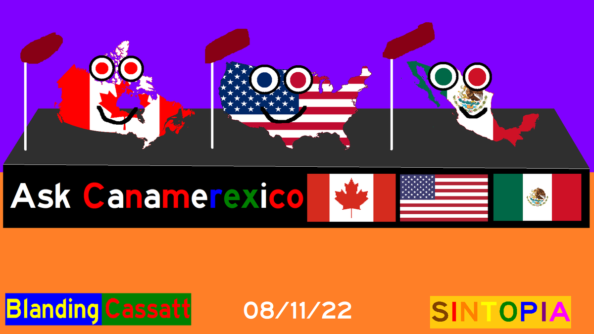 BlandingCassatt's tweet photo. #Canada, #Mexico, and the #UnitedStates of America are here to answer all of your questions. Ask them as much as you like. They will respond to you. ๐จ๐ฆ๐ฒ๐ฝ๐บ๐ธ #NorthAmerica #Ask #AskCanada #AskMexico #AskAmerica #AskUSA #BlandingCassatt #CountryShapeToons #America #USA #US #Sintopia https://t.co/0Gu7ts7t2C