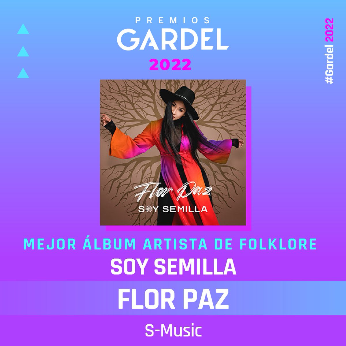 ¡FELICITACIONES @florpazoficial! 🏆 Ganadora del #Gardel2022 en la categoría Mejor Álbum Artista de Folklore 🪕
 
𝙐𝙣 𝙂𝙖𝙧𝙙𝙚𝙡 𝙡𝙤 𝙘𝙖𝙢𝙗𝙞𝙖 𝙩𝙤𝙙𝙤   
#PremiosGardel