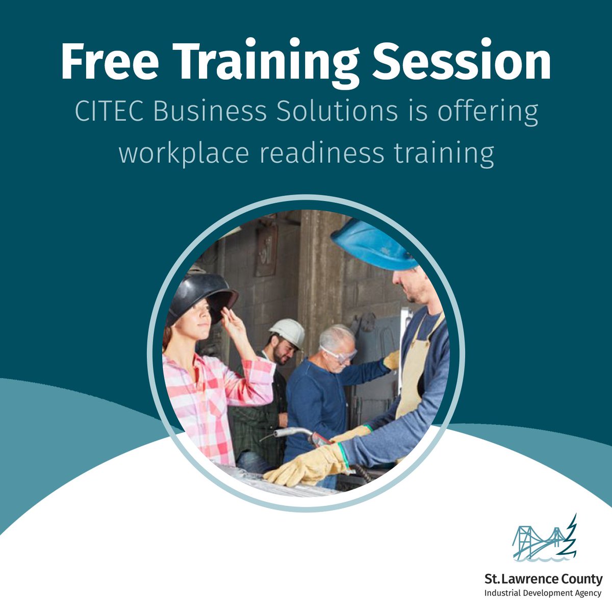 SLC_IDA's tweet photo. Attention St. Lawrence County business owners, CITEC Business Solutions is offering FREE workplace readiness training. The session will cover general workplace expectations and more in a full day, interactive, in-person event. For more information visit: https://t.co/sQbXBvHeQ4 https://t.co/ILMFbdL8qt