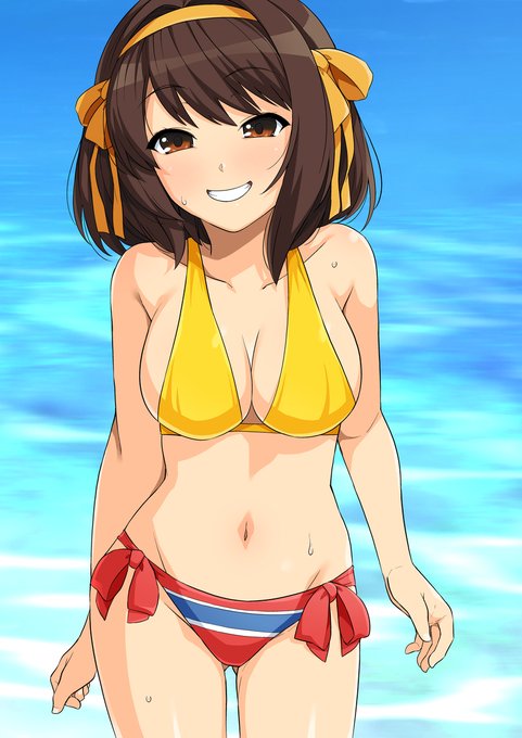 [R-18] 水着ハルヒさん+ラフ セリフ差分つき #涼宮ハルヒの憂鬱 #涼宮ハルヒ https://t.co/fxRU4SirpH 