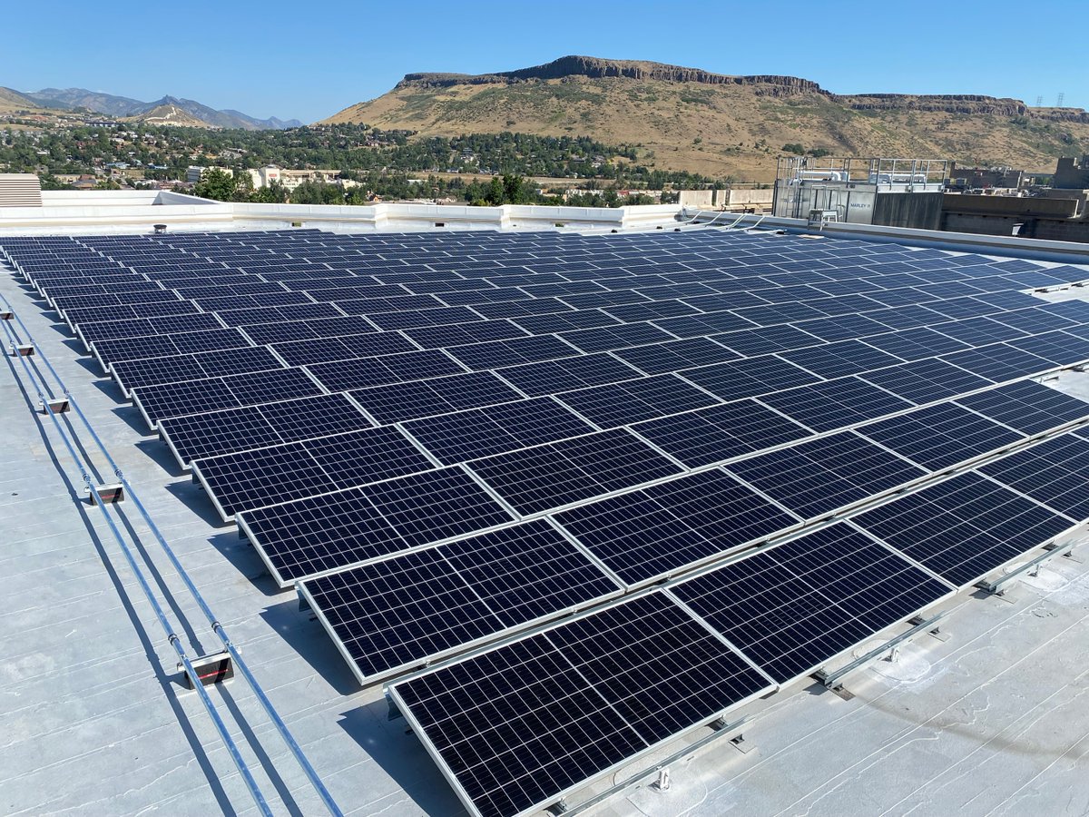 GenProEnergy's tweet photo. The GenPro solar crew is currently installing a 7-facility portfolio at this public research university in Colorado. 
-
#solar #solarenergy #energy #renewable #power #solarpower #solarpanels #renewableenergy #greenenergy #cleanenergy #solarpanel #gogreen #gosolar #sustainability https://t.co/F4R1CMyq9b