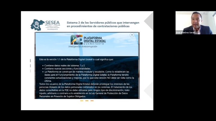GuanajuatoSesea's tweet photo. En la Séptima Sesión Extraordinaria del Comité Coordinador del SEA de Guanajuato, se aprobó por unanimidad la implementación del Sistema de los Servidores Públicos que intervengan en procedimientos de contrataciones públicas (Sistema 2) de la Plataforma Digital Estatal https://t.co/qaSa1X3W94
