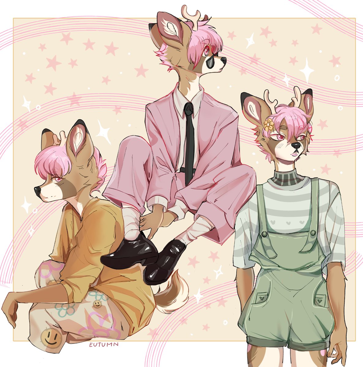 RobinFluff's tweet photo. Hello!!📌🌸

I'm Robin, a pink &amp; fluffy deer on the internet, retweeting art and deer things. I mostly just commission art and occasionally post about personal life/games/music, too, if any of those are your thing :9 Hope you have a nice stay! https://t.co/YfIgg75ULv