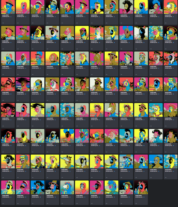 The_Bogfather's tweet photo. Update. 214 pieces of the finest art on the blockchain. @moodiesbyhanuka https://t.co/FnUaIjcYl1