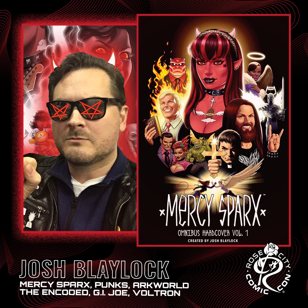 RoseCityCC's tweet photo. ✨ CREATOR ANNOUNCEMENT ✨ 

Meet artist @joshblaylock at #RoseCityComicCon! Josh is best known for #MercySparx, #ArkWorld, #PUNKS, #TheEncoded, #GIJoe, and more!

👤 Guests: https://t.co/TnurRQk9x7
🎟️ Badges: https://t.co/lfxJEowdIB https://t.co/0Qd329nZ6V