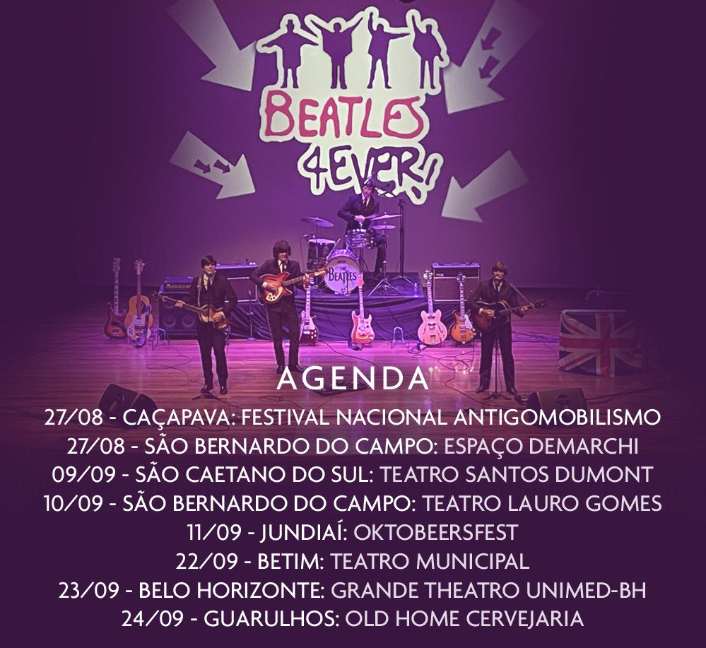 _beatles4ever's tweet photo. Muitos shows chegando nas próximas semanas! Confira a agenda do Beatles 4Ever e mais informações em nossas páginas:
Instagram: https://t.co/DYFQVUSiGR
Facebook: https://t.co/DSkcPdOASU https://t.co/wAx1sU0lkP