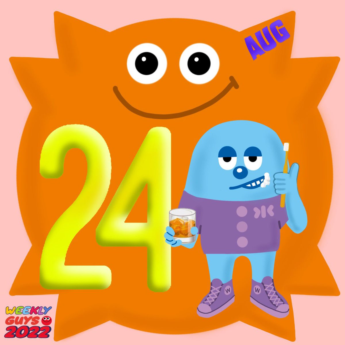 WeeklyGuys's tweet photo. 2022年8月24日(水曜日)

水曜日！🛁

今日は「歯（8）ブ（2）ラシ（4）」で歯ブラシの日🪥🪥そして愛酒の日！

#歯ブラシの日
#愛酒の日 https://t.co/65OBiLnZ3j