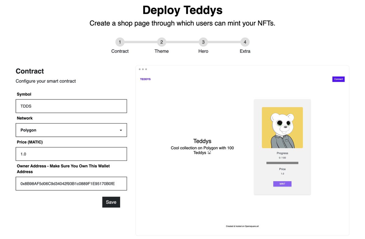 opensquare_art's tweet photo. We've just launched the NFT Shop Builder! ✨ It's the simple no-code solution to deploy an NFT minting website for free. Check it out at https://t.co/TrdDYttxkq https://t.co/viOQmedpEk
