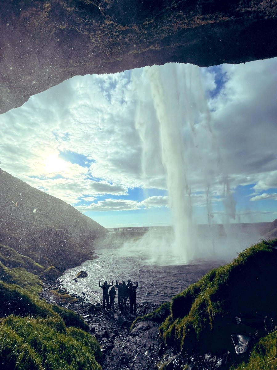RHS_Geo's tweet photo. Day 2 of dreams for our Iceland gurus, the sun shone, the waterfalls flowed, geysirs exploded, we fell down the Mid-Atlantic ridge and the fashion sense got more questionable! @RHSSuffolk #geographyteacher #gurusontour #onlyiniceland https://t.co/EyDv3lO4HS