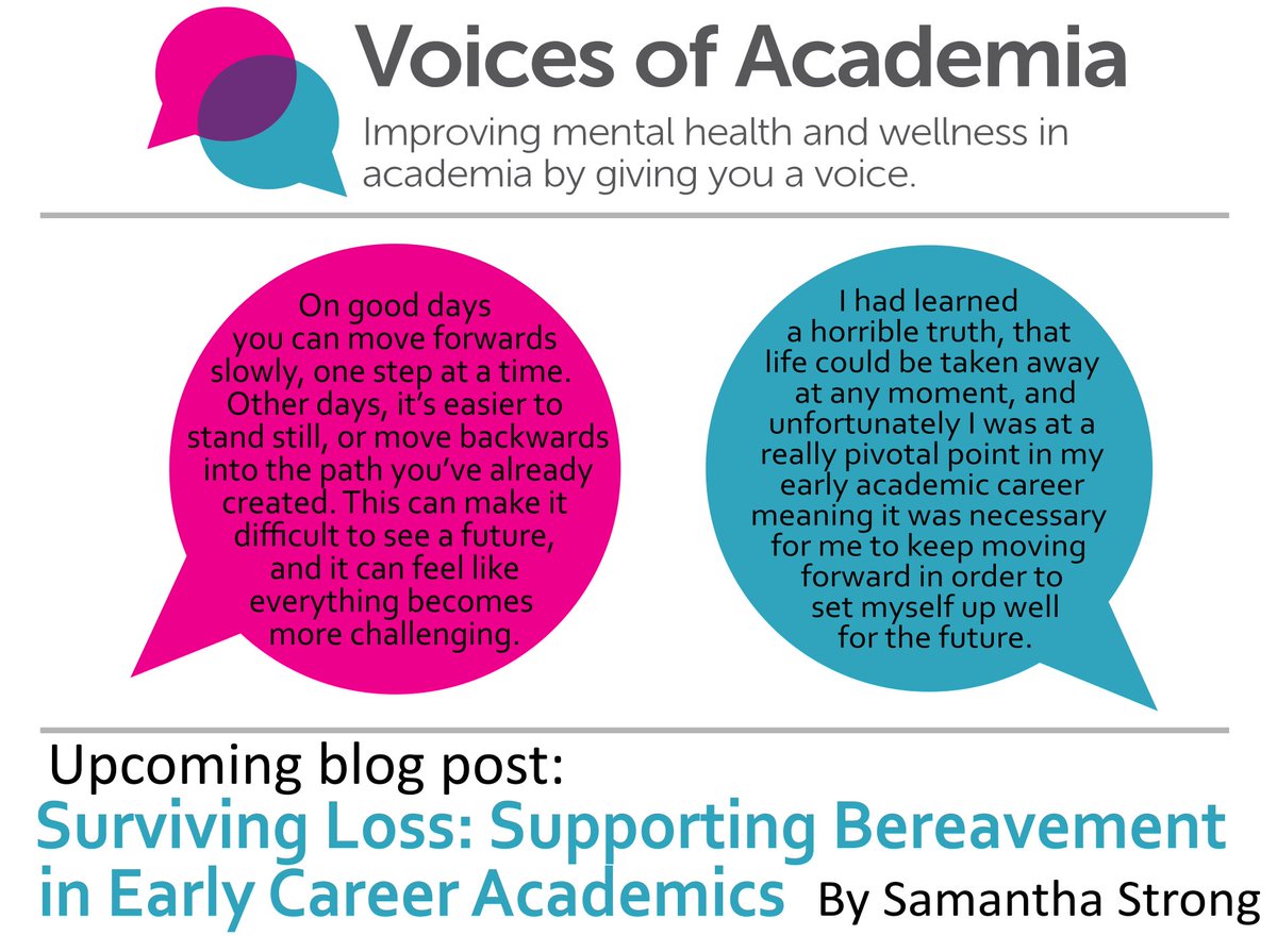 academicvoices's tweet photo. 🔜📝 New blog on Friday

Surviving Loss: Supporting Bereavement in Early Career Academics by Sam Strong @samanthastrong

"...if you have a PhD student who experiences loss... they may lose motivation... [but] they are not being difficult; they are struggling"

#AcademicChatter https://t.co/NDg1ypoWVX
