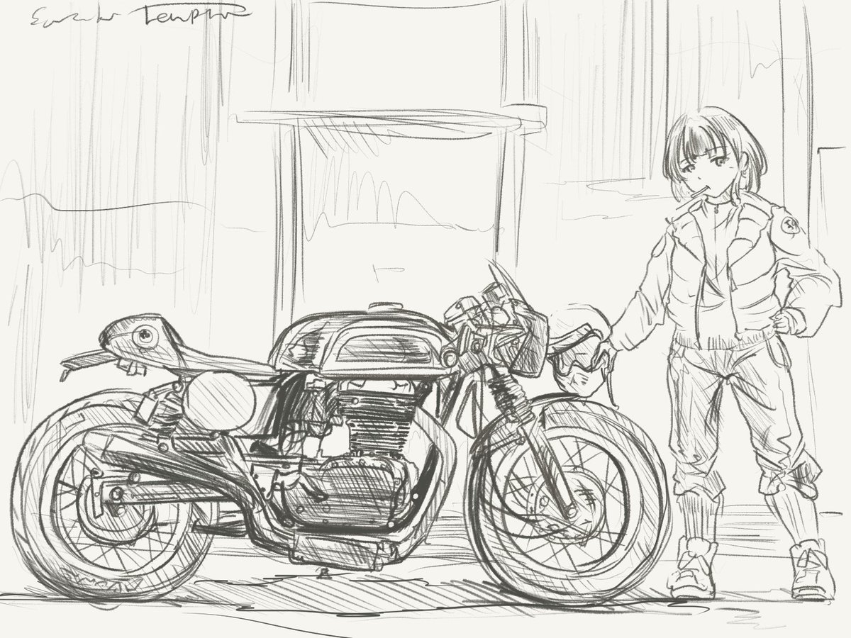 リク4
スズキ・テンプター

有名な650ccカスタムを描かせていただきました 