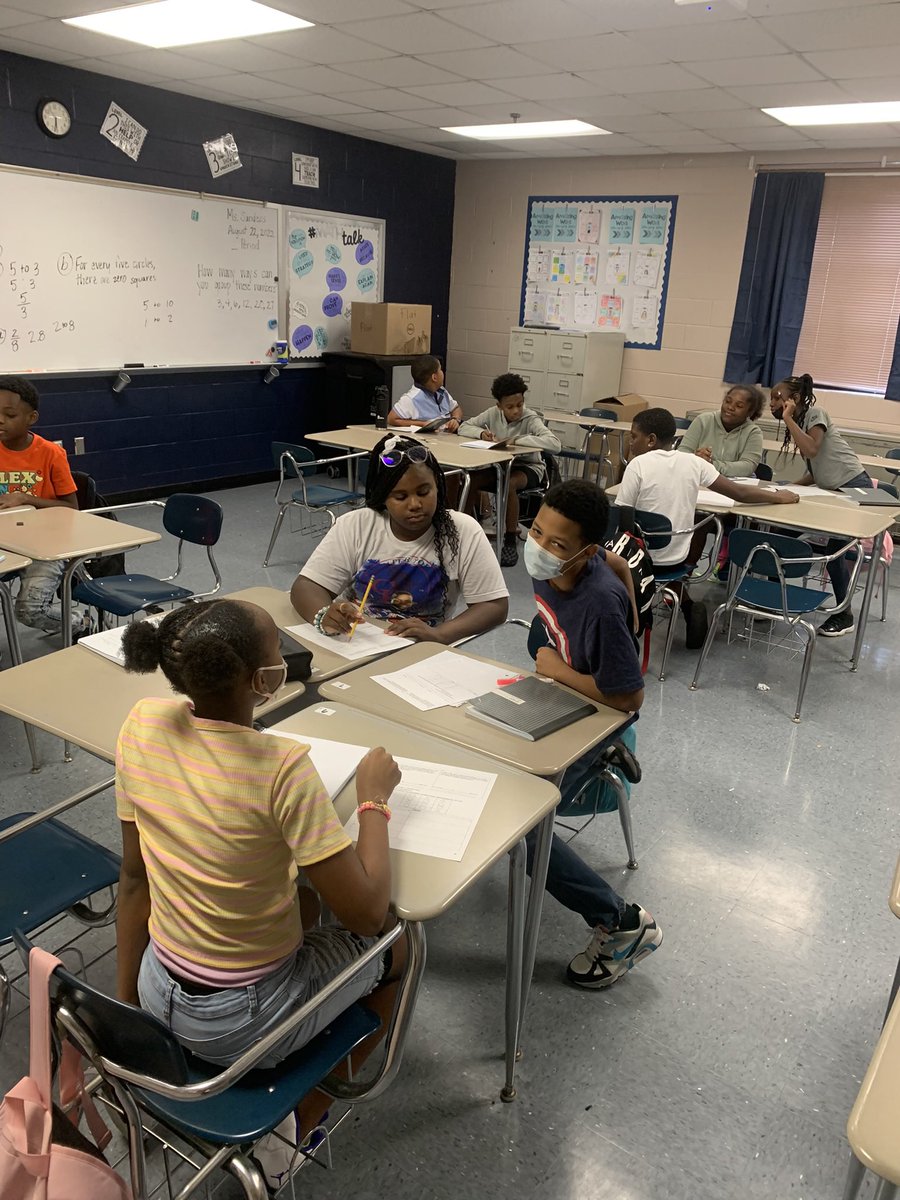 Jcrane90's tweet photo. All about ratios in Mrs Sander’s 6th grade class today!  Students are up moving and collaborating! @JEFCOED @Jefcoed6_12 #CCMS #movetheneedle https://t.co/hiIY84LKqR