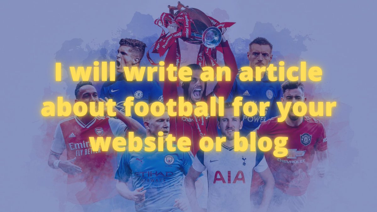 I will write an article about #footbal for your #webs̗ite or #blog 🤚

👉👉go.fiverr.com/visit/?bta=169…

#coventrycitycentre #midlands #westmidlands #skybluetavern #bar #beer #sportsbar #cricket