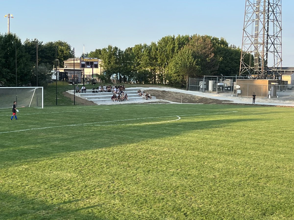 Students enjoying the new seating and an early 1-0 lead over Lake.