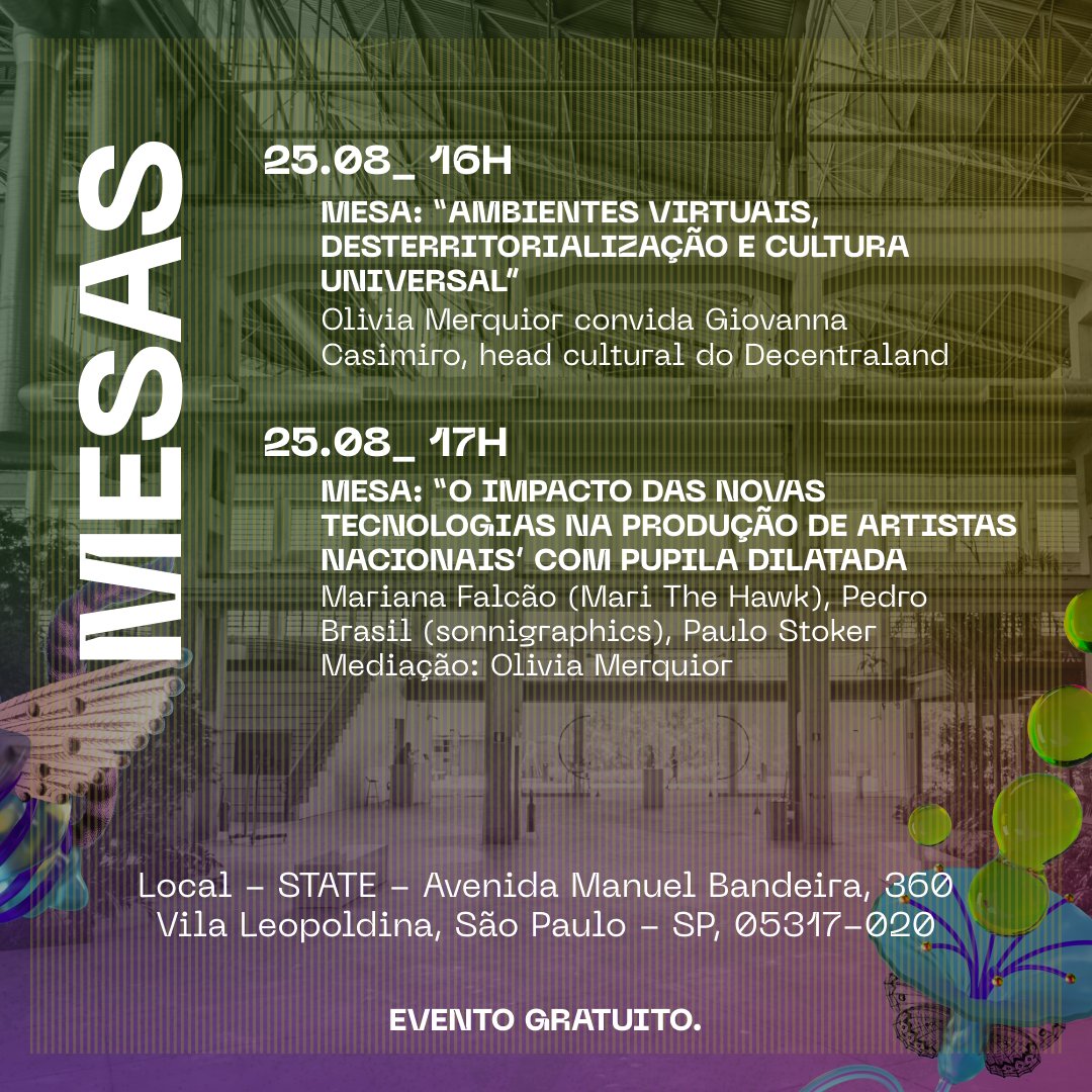 br_ifw's tweet photo. Entre os dias 24 e 28 de agosto, a #BRIFW e o #STATE marcarão presença na nova edição da @sp_arte✨ Confira a agenda completa das exposições e mesas de conversas que vão acontecer com participação e mediação da @oliviamerquior✌️ https://t.co/8DUEqIHSlj