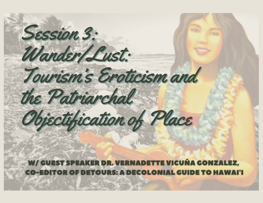 bani_amor's tweet photo. We’ll be joined by Dr. Vernadette Gonzalez, co-editor of Detours: A Decolonial Guide to Hawai'i, on week 3! She researches tourism and militarism, transnational cultural studies, feminist theory, & postcolonial studies #AOCourses https://t.co/uYc38Spdbu https://t.co/UCBn30KjgD