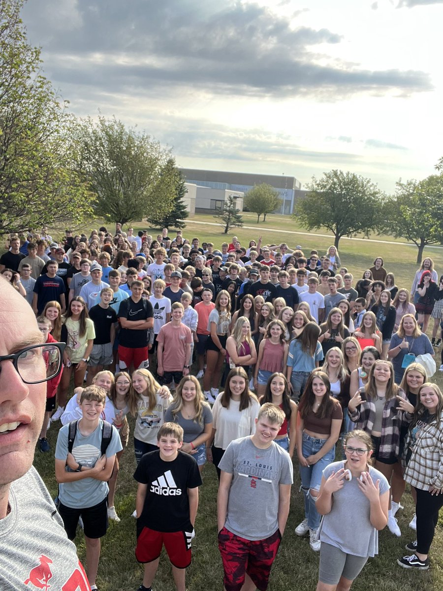 DCGHS's tweet photo. We got to spend time with each grade level class and talked about how we are going to take care of each other this school year, have a positive impact, and change the world every day. This is a special group! #dcgexcellence #zoomout #family https://t.co/gMHA4pnpYu