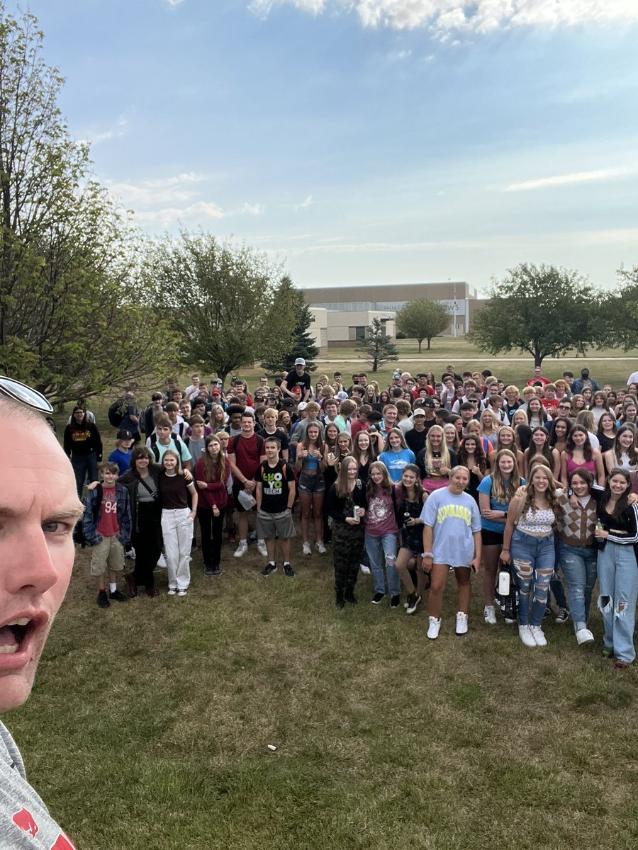DCGHS's tweet photo. We got to spend time with each grade level class and talked about how we are going to take care of each other this school year, have a positive impact, and change the world every day. This is a special group! #dcgexcellence #zoomout #family https://t.co/gMHA4pnpYu