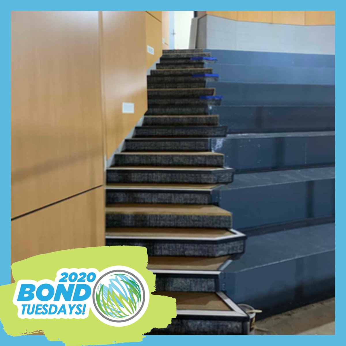 PCCS_Official's tweet photo. Fresh paint, stairs, and a new railing were all added to the new Salem HS Auditorium this week! #2020Bond #ThanksPCCSCommunity https://t.co/22FZjKjYRd