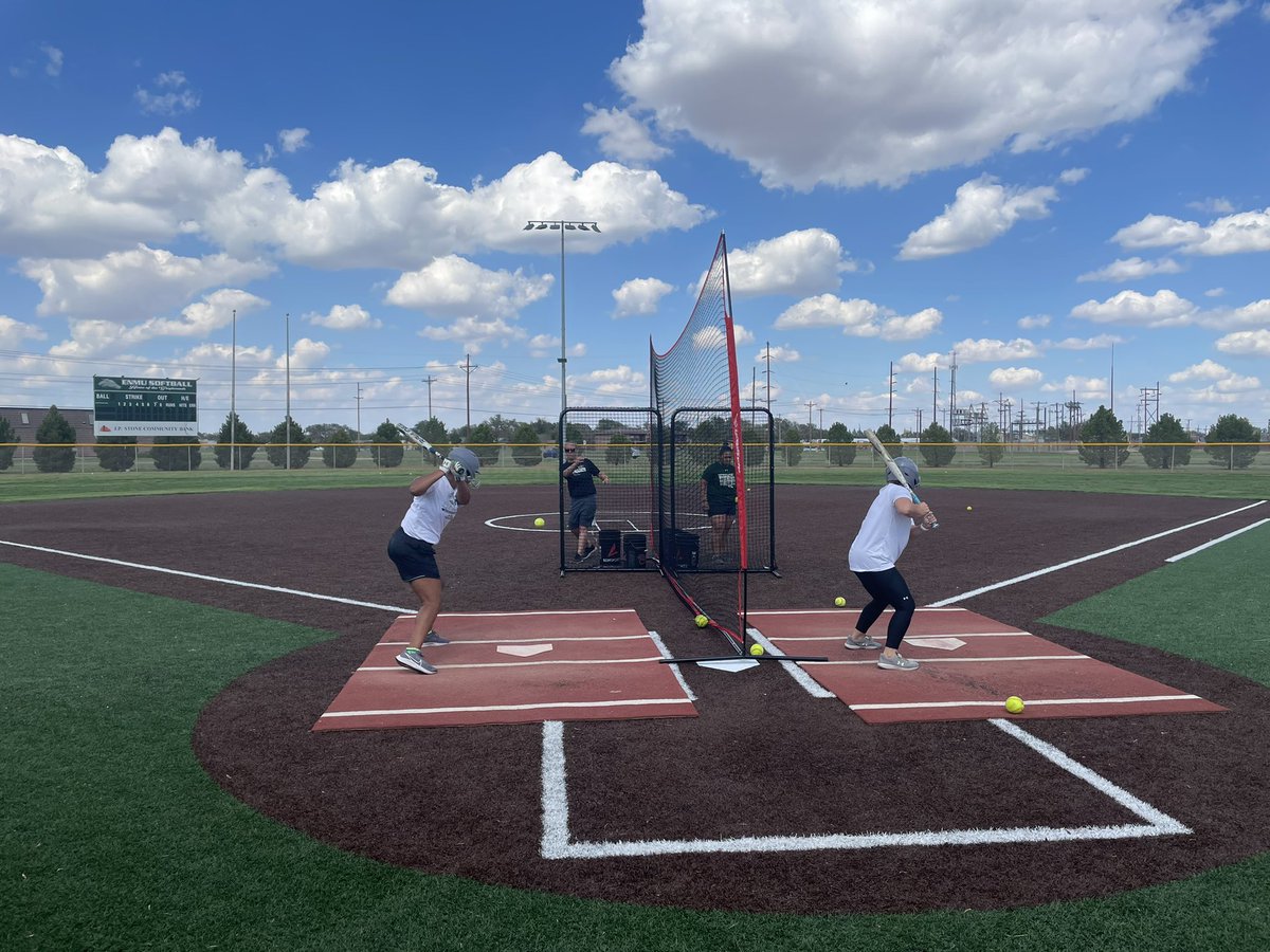 ENMUSoftball's tweet photo. Who needs a pitching machine when @shannasmith02 and @attababyshay are automatic! Hit days are best days! π₯πΎπ #ALLIN #ENMUSB #HOUNDS https://t.co/2igcLw9i7O