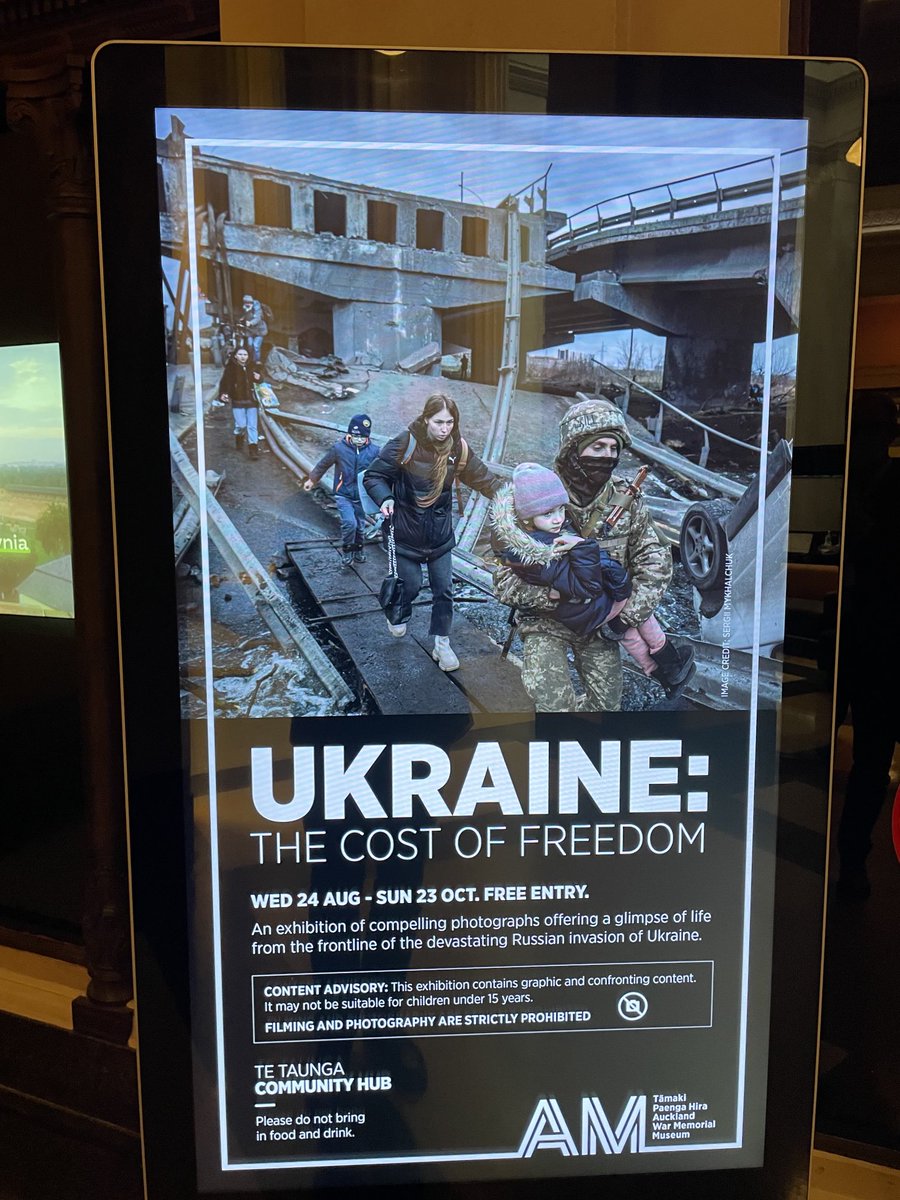 Great honour and privilege to launch Auckland Museum’s latest community exhibition this morning. Ukraine: the cost of freedom reinforces the role of museums to interrogate not only the past but also events taking place in real time. Confronting but this is the real world.