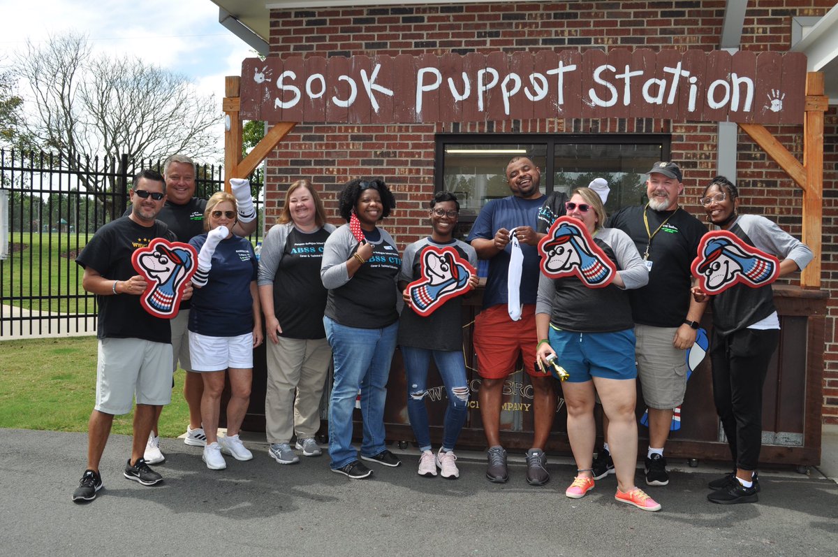 RobinBowers_CTE's tweet photo. Thankful for the time to fellowship with #ABSSCTE teachers today. After PD, we arrived at the @GoSockPuppets to celebrate our CTE data from last year and to learn more about their history, along with ways we can continue to partner in the future. It’s going to be a great year! https://t.co/jPpkJtT86D