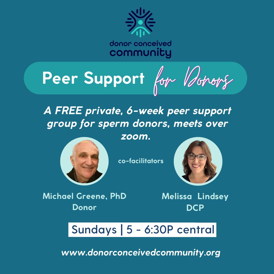 New peer support groups starting soon! This free group is our space to unpack, process, and be with others we don't have to over-explain our stories to.

🧬 BIPOC &amp; Multiracial DCP
🧬 Egg Donor Conceived
🧬 Peer Support for (former/inactive) Sperm Donors
➡️linktr.ee/dccsupport