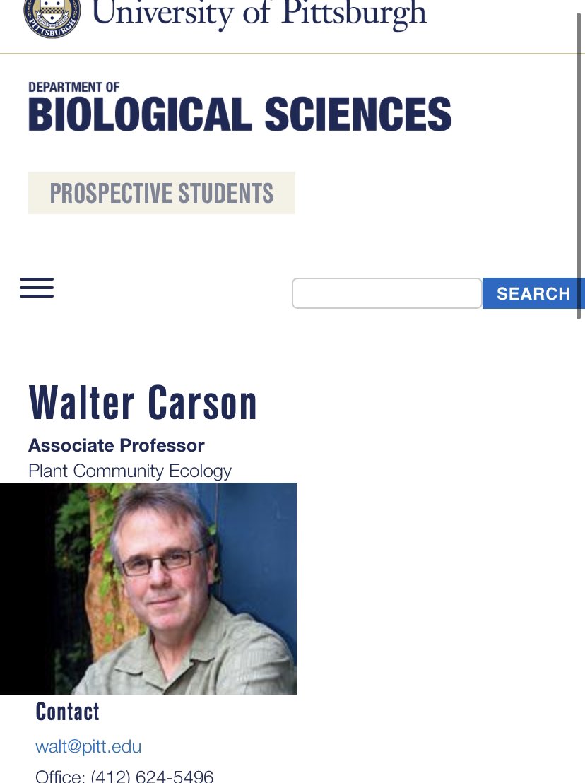 “Walter Carson, a prof in the biology dept. at Pitt is currently being investigated for 20 years of title iv complaints. He's still teaching and the dept including the chair has been shielding him.”

For now @UPittPress @PittGrads 🗑