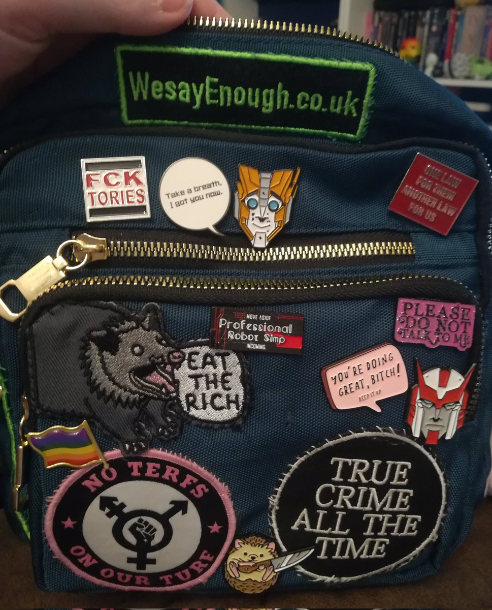 All sewn on! #WeSayEnough #EnoughIsEnough #Truecrime #EatTheRich #TorySewageParty #Toryscum #NoTerfsOnOurTerf #nolgbwithoutthet #LGBT #Ratchet #Rung #Transformers