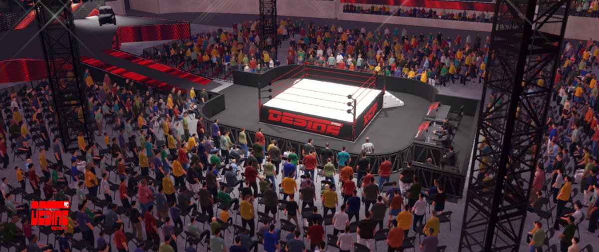 WeAreDesirePro's tweet photo. In a week I will switch the apron and tell the tech guys to change the trons to reveal what special arena this is. 
-@HeelJaden  
#XCFJoinTheFed
#SuperStarApparel 
#WeAreDesirePro https://t.co/XjroiqHYSn