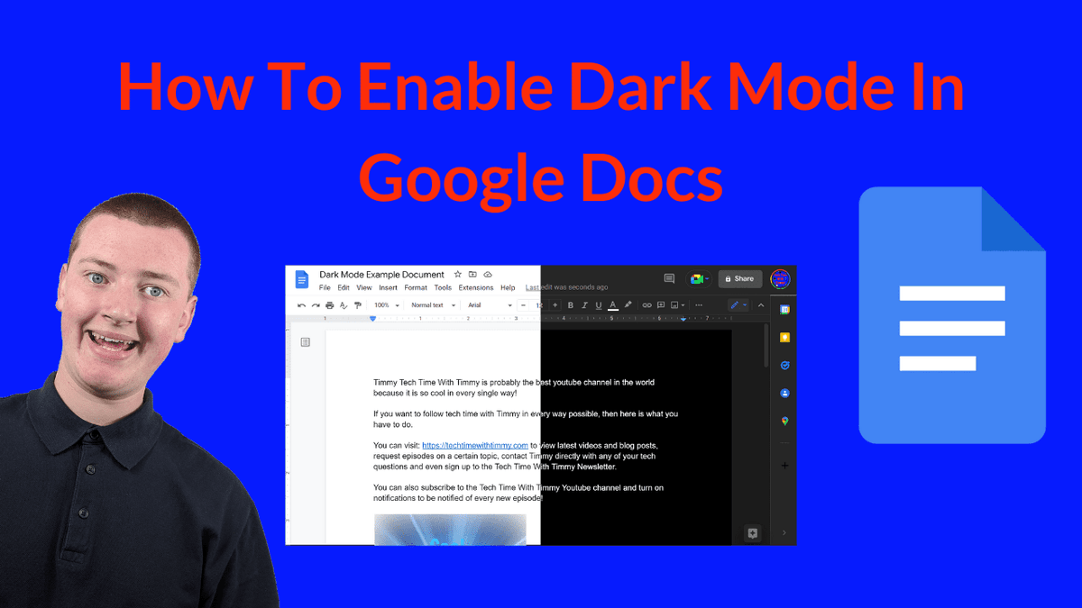 techtimewithtim's tweet image. In this video, Timmy shows you how to enable dark mode in Google Docs!
#googledocs #googledocstips #googledocstutorials
youtu.be/Xr3AvjnNsYQ