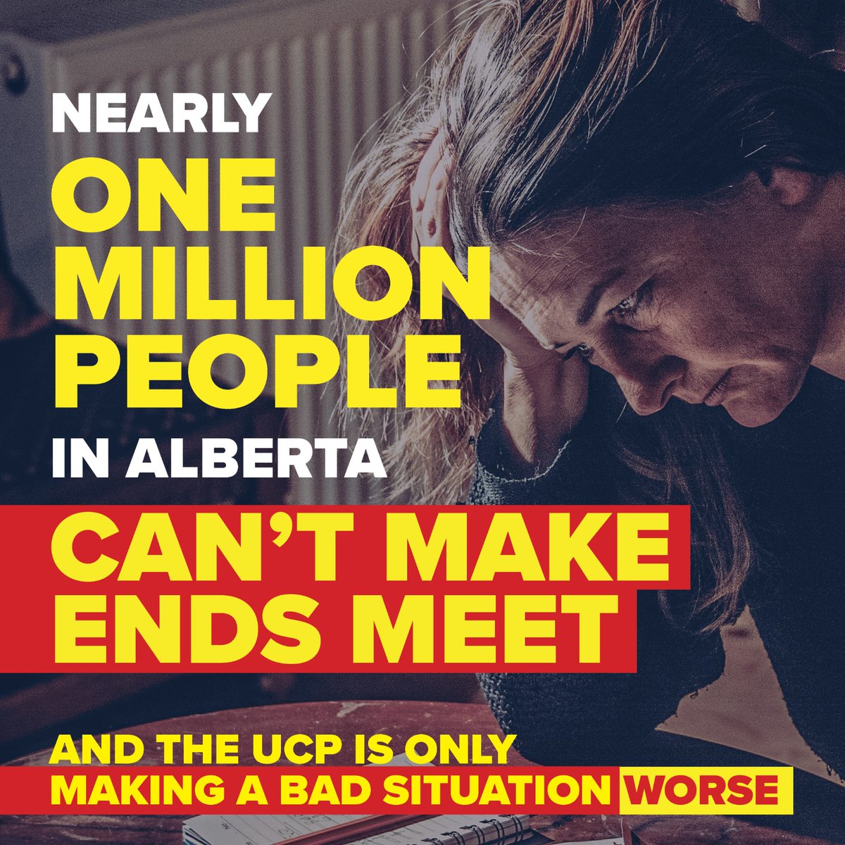 joececiyyc's tweet photo. Nearly a million Albertans can't make ends meet. Meanwhile, the UCP have raised the cost of income taxes, electricity, school fees, parks fees, insurance, tuition, provincial property taxes, and more.

We just can't afford the UCP. #ableg #BetterOffWithRachel https://t.co/DxAE9hLabM