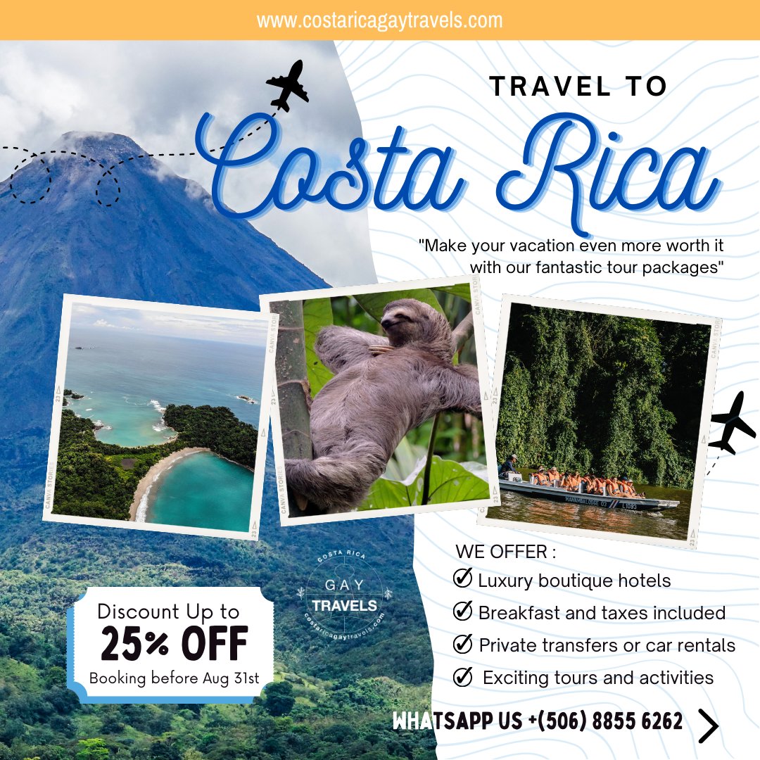 DON´T MISS OUT ON THIS GREAT DEAL! VISIT OUR WEBSITE AND BOOK YOUR TRIP TODAY.. #gay #gaytravel #luxurytravel #gaytravelpackages #gaytours #gayhotels #lgbtq #costarica #visitcostarica #gayadventures