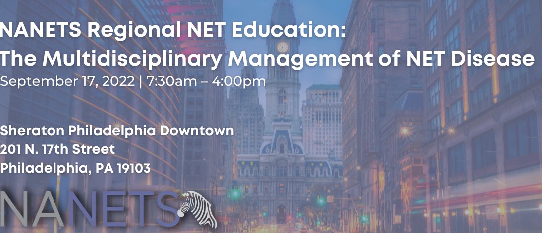 FoxChaseCancer's tweet photo. Join Fox Chase's @RosaliaViterbo, @SanjaySReddy, @JCastellanos_MD and other faculty for the next #NETMedical Regional Conference on 9/17 in Philadelphia. For more information and to register, visit: https://t.co/DB7dYctd3D https://t.co/JY2FpdRH0Q